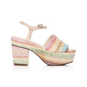 SCHUTZ Colorful Woven Espadrille Sandals - Size 8